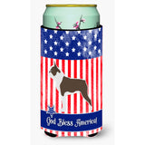 Caroline'S Treasures Usa Patriotic Boston Terrier Beverage Insulator Hugger, Tall Boy, Multicolor