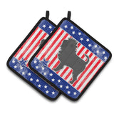 Caroline'S Treasures Usa Patriotic Affenpinscher Pair Of Pot Holders Bb3348Pthd, 7.5Hx7.5W, Multicolor
