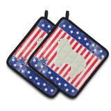 Caroline'S Treasures Usa Patriotic Komondor Pair Of Pot Holders Bb3355Pthd, 7.5Hx7.5W, Multicolor