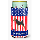 Caroline'S Treasures Usa Patriotic Airedale Terrier Beverage Insulator Hugger, Tall Boy, Multicolor