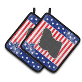 Caroline'S Treasures Usa Patriotic Puli Pair Of Pot Holders Bb3363Pthd, 7.5Hx7.5W, Multicolor