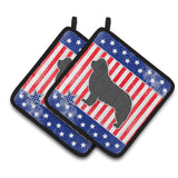 Caroline'S Treasures Usa Patriotic Newfoundland Pair Of Pot Holders Bb3364Pthd, 7.5Hx7.5W, Multicolor