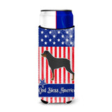 Caroline'S Treasures Usa Patriotic Rottweiler Michelob Ultra Hugger For Slim Cans, Slim Can, Multicolor