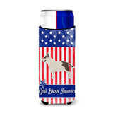 Caroline'S Treasures Usa Patriotic Bull Terrier Michelob Ultra Hugger For Slim Cans, Slim Can, Multicolor