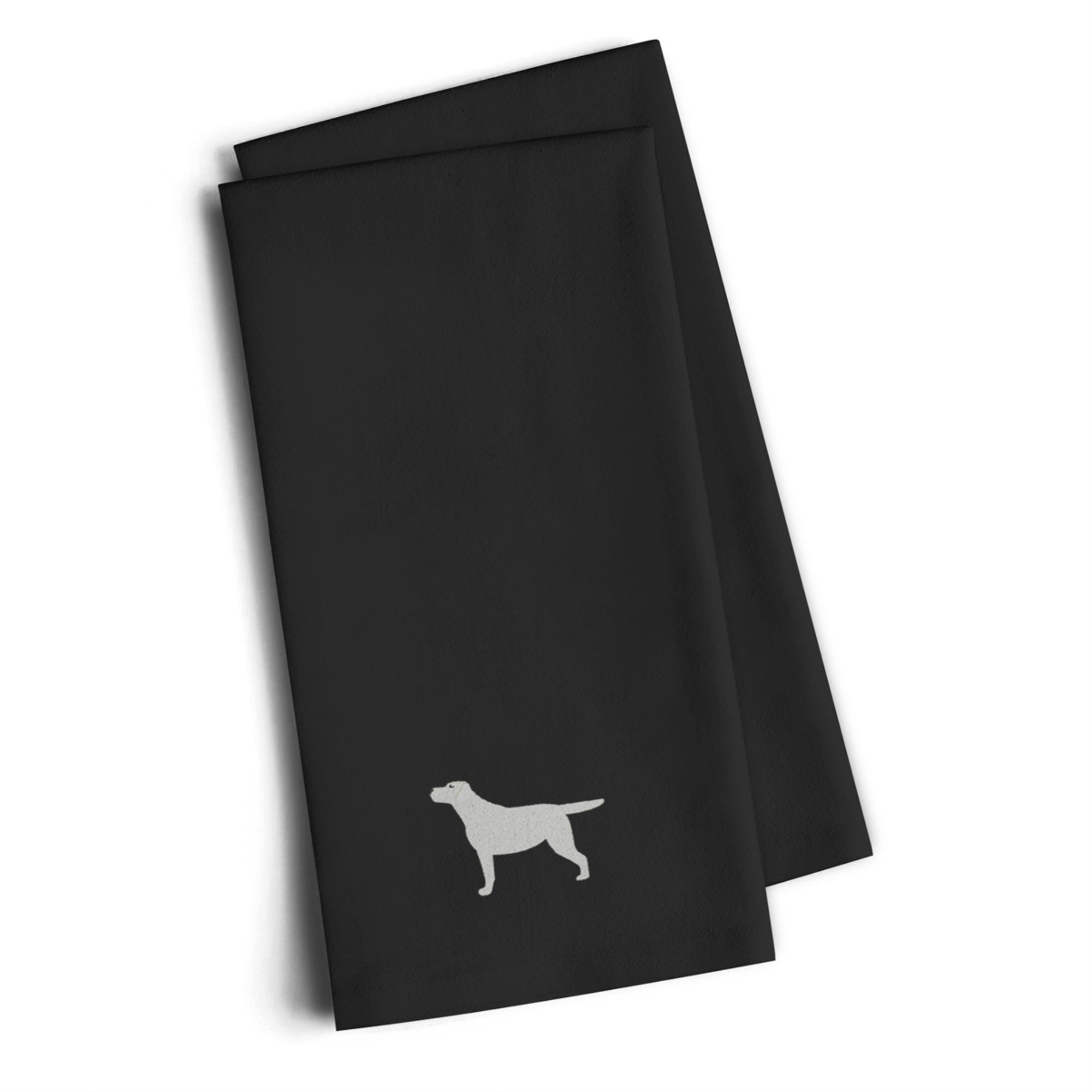 'Caroline'S Treasures Bb3397Bktwe Yellow Labrador Retriever Black Embroidered Kitchen Towel (Set Of 2), 28'''' H X 19'''' W, Mu