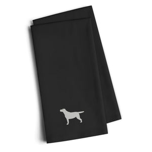 'Caroline'S Treasures Bb3397Bktwe Yellow Labrador Retriever Black Embroidered Kitchen Towel (Set Of 2), 28'''' H X 19'''' W, Mu