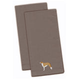 Caroline'S Treasures Bb3399Gytwe Borzoi Russian Greyhound Gray Embroidered Kitchen Towel (Set Of 2), 28 X 19, Multicol