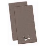 Caroline'S Treasures Bb3402Gytwe Basset Hound Gray Embroidered Kitchen Towel (Set Of 2), 28 X 19, Multicolor