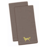 Caroline'S Treasures Bb3404Gytwe Golden Retriever Gray Embroidered Kitchen Towel (Set Of 2), 28 X 19, Multicolor