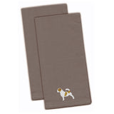 Caroline'S Treasures Bb3407Gytwe Jack Russell Terrier Gray Embroidered Kitchen Towel (Set Of 2), 28 X 19, Multicolor