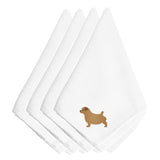 Caroline'S Treasures Bb3409Npke Norfolk Terrier Embroidered Napkins (Set Of 4), 20, Multicolor