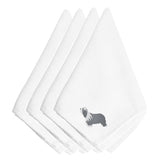 Caroline'S Treasures Bb3417Npke Bearded Collie Embroidered Napkins (Set Of 4), 20, Multicolor