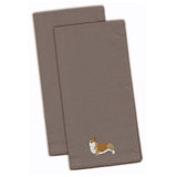 Caroline'S Treasures Bb3420Gytwe Corgi Gray Embroidered Kitchen Towel (Set Of 2), 28 X 19, Multicolor