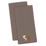 Caroline'S Treasures Bb3422Gytwe Red Border Collie Gray Embroidered Kitchen Towel (Set Of 2), 28 X 19, Multicolor
