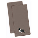 Caroline'S Treasures Bb3423Gytwe Black Border Collie Gray Embroidered Kitchen Towel (Set Of 2), 28 X 19, Multicolor
