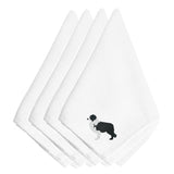 Caroline'S Treasures Bb3423Npke Black Border Collie Embroidered Napkins (Set Of 4), 20, Multicolor