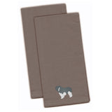Caroline'S Treasures Bb3432Gytwe Polish Lowland Sheepdog Dog Gray Embroidered Kitchen Towel (Set Of 2), 28 X 19, Multi