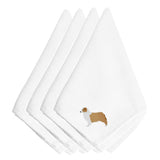 Caroline'S Treasures Bb3433Npke Australian Shepherd Dog Embroidered Napkins (Set Of 4), 20, Multicolor