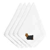 Caroline'S Treasures Bb3434Npke Yorkshire Terrier Yorkie Embroidered Napkins (Set Of 4), 20, Multicolor