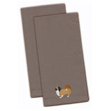 Caroline'S Treasures Bb3438Gytwe Pekingese Gray Embroidered Kitchen Towel (Set Of 2), 28 X 19, Multicolor