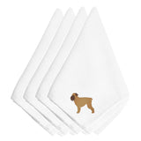 Caroline'S Treasures Bb3440Npke Brussels Griffon Embroidered Napkins (Set Of 4), 20, Multicolor