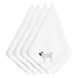 Caroline'S Treasures Bb3447Npke Pug Embroidered Napkins (Set Of 4), 20, Multicolor