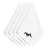 Caroline'S Treasures Bb3457Npke Airedale Terrier Embroidered Napkins (Set Of 4), 20, Multicolor