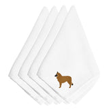 Caroline'S Treasures Bb3461Npke Belgian Shepherd Embroidered Napkins (Set Of 4), 20, Multicolor