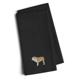 Caroline'S Treasures Bb3462Bktwe English Bulldog Black Embroidered Kitchen Towel (Set Of 2), 28 H X 19 W, Multicolor