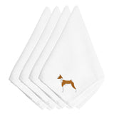 Caroline'S Treasures Bb3474Npke Basenji Embroidered Napkins (Set Of 4), 20, Multicolor