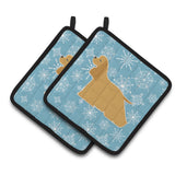 Caroline'S Treasures Winter Snowflake Cocker Spaniel Pair Of Pot Holders Bb3486Pthd, 7.5Hx7.5W, Multicolor