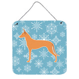 Caroline'S Treasures Winter Snowflake Pharaoh Hound Wall Or Door Hanging Prints Bb3488Ds66, 6 X 6, Multicolor