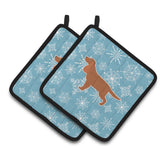 Caroline'S Treasures Winter Snowflake English Cocker Spaniel Pair Of Pot Holders Bb3512Pthd, 7.5Hx7.5W, Multicolor