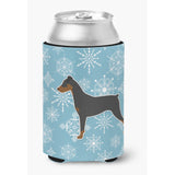 Caroline'S Treasures Winter Snowflake German Pinscher Can Or Bottle Hugger Bb3513Cc, Can Hugger, Multicolor