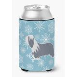Caroline'S Treasures Winter Snowflake Bearded Collie Can Or Bottle Hugger Bb3517Cc, Can Hugger, Multicolor