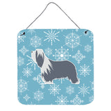 Caroline'S Treasures Winter Snowflake Bearded Collie Wall Or Door Hanging Prints Bb3517Ds66, 6 X 6, Multicolor