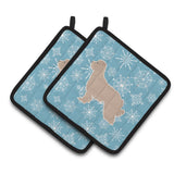 Caroline'S Treasures Winter Snowflake Pyrenean Shepherd Pair Of Pot Holders Bb3518Pthd, 7.5Hx7.5W, Multicolor