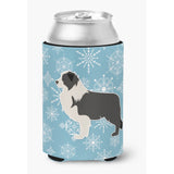 Caroline'S Treasures Winter Snowflake Black Border Collie Can Or Bottle Hugger Bb3523Cc, Can Hugger, Multicolor