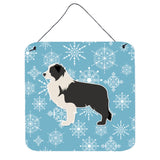 Caroline'S Treasures Winter Snowflake Black Border Collie Wall Or Door Hanging Prints Bb3523Ds66, 6 X 6, Multicolor