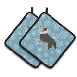 Caroline'S Treasures Winter Snowflake Sheltie/Shetland Sheepdog Pair Of Pot Holders Bb3530Pthd, 7.5Hx7.5W, Multicolor