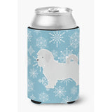 Caroline'S Treasures Winter Snowflake Maltese Can Or Bottle Hugger Bb3536Cc, Can Hugger, Multicolor