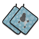 Caroline'S Treasures Winter Snowflake Poodle Pair Of Pot Holders Bb3539Pthd, 7.5Hx7.5W, Multicolor