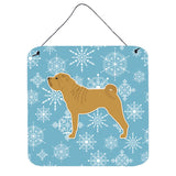 Caroline'S Treasures Winter Snowflake Shar Pei Merry Wall Or Door Hanging Prints Bb3552Ds66, 6 X 6, Multicolor