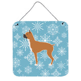 Caroline'S Treasures Winter Snowflake Boxer Wall Or Door Hanging Prints Bb3553Ds66, 6 X 6, Multicolor