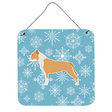 Caroline'S Treasures Winter Snowflake Staffordshire Bull Terrier Wall Or Door Hanging Prints Bb3554Ds66, 6 X 6, Multic