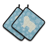 Caroline'S Treasures Winter Snowflake Komondor Pair Of Pot Holders Bb3555Pthd, 7.5Hx7.5W, Multicolor