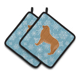 Caroline'S Treasures Winter Snowflake Leonberger Pair Of Pot Holders Bb3558Pthd, 7.5Hx7.5W, Multicolor