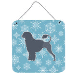 Caroline'S Treasures Winter Snowflake Portuguese Water Dog Wall Or Door Hanging Prints Bb3568Ds66, 6 X 6, Multicolor