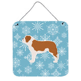 Caroline'S Treasures Winter Snowflake Saint Bernard Wall Or Door Hanging Prints Bb3576Ds66, 6 X 6, Multicolor