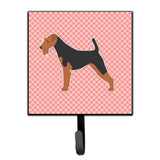 Caroline'S Treasures Welsh Terrier Checkerboard Pink Leash Or Key Holder Bb3585Sh4, Small, Multicolor